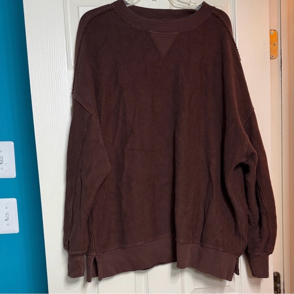 SALE🩷Aerie Brown Corded Sweatshirt